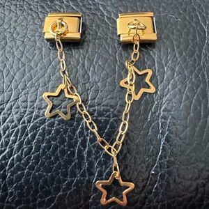 Gold-tone dangle Stars Chain Italian charm links